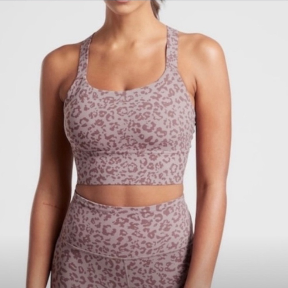Athleta • Leopard Warrior Longline Bra A-C
